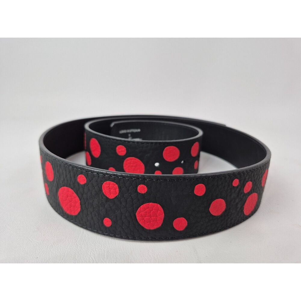 Louis Vuitton Yayoi Kusama x LV Red Dot Taurillon Ceinture 38 / 95 Black Belt